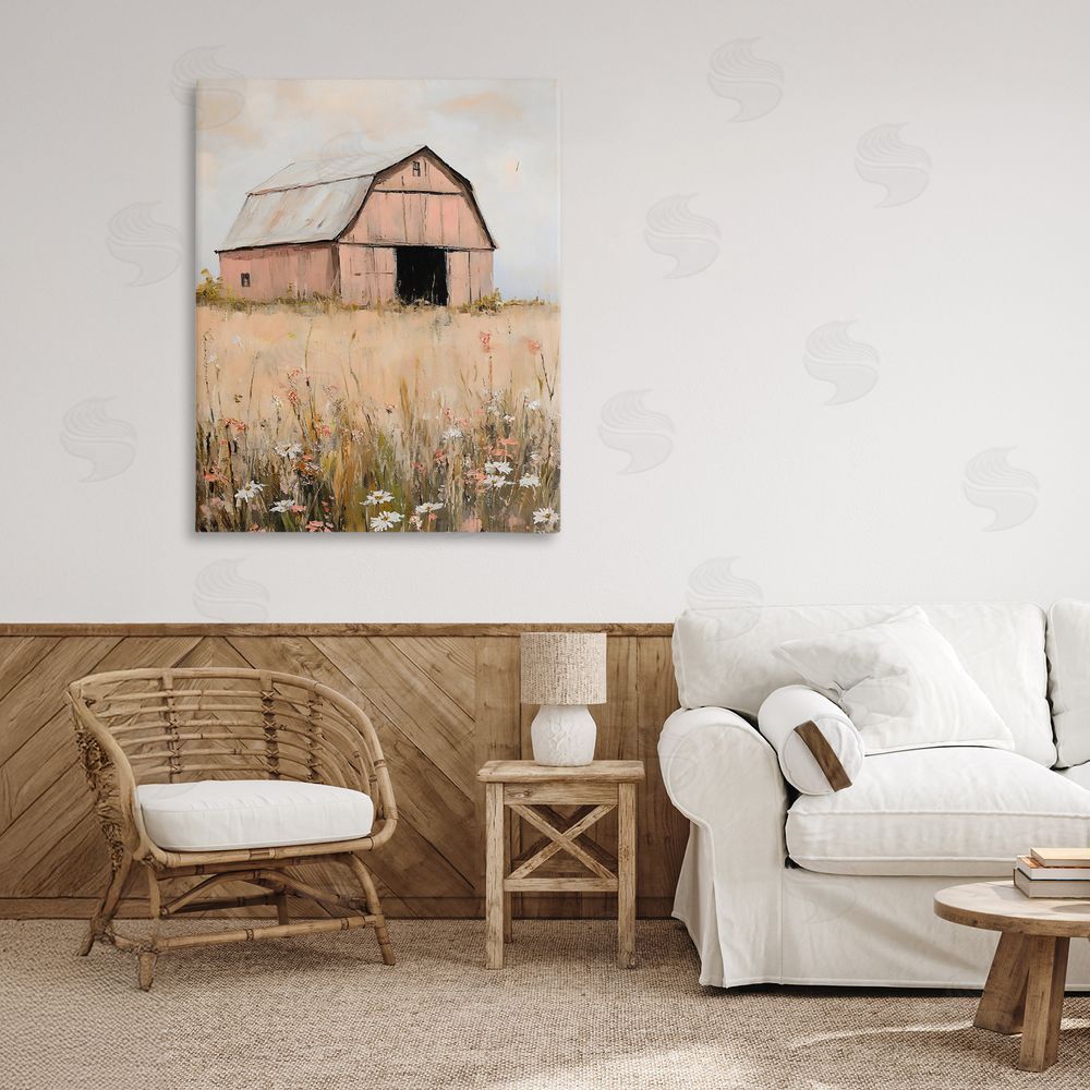 Franklyn Gregory Peachy Barn Landscape Canvas Art on Wall