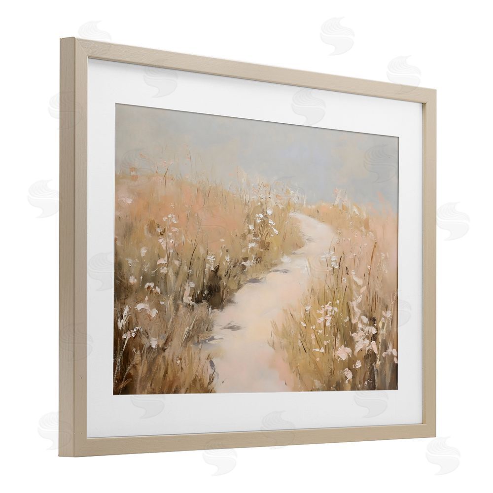 Franklyn Gregory White Wildflower Path Birch Framed Print Under Glass with White Mat Wall Art
