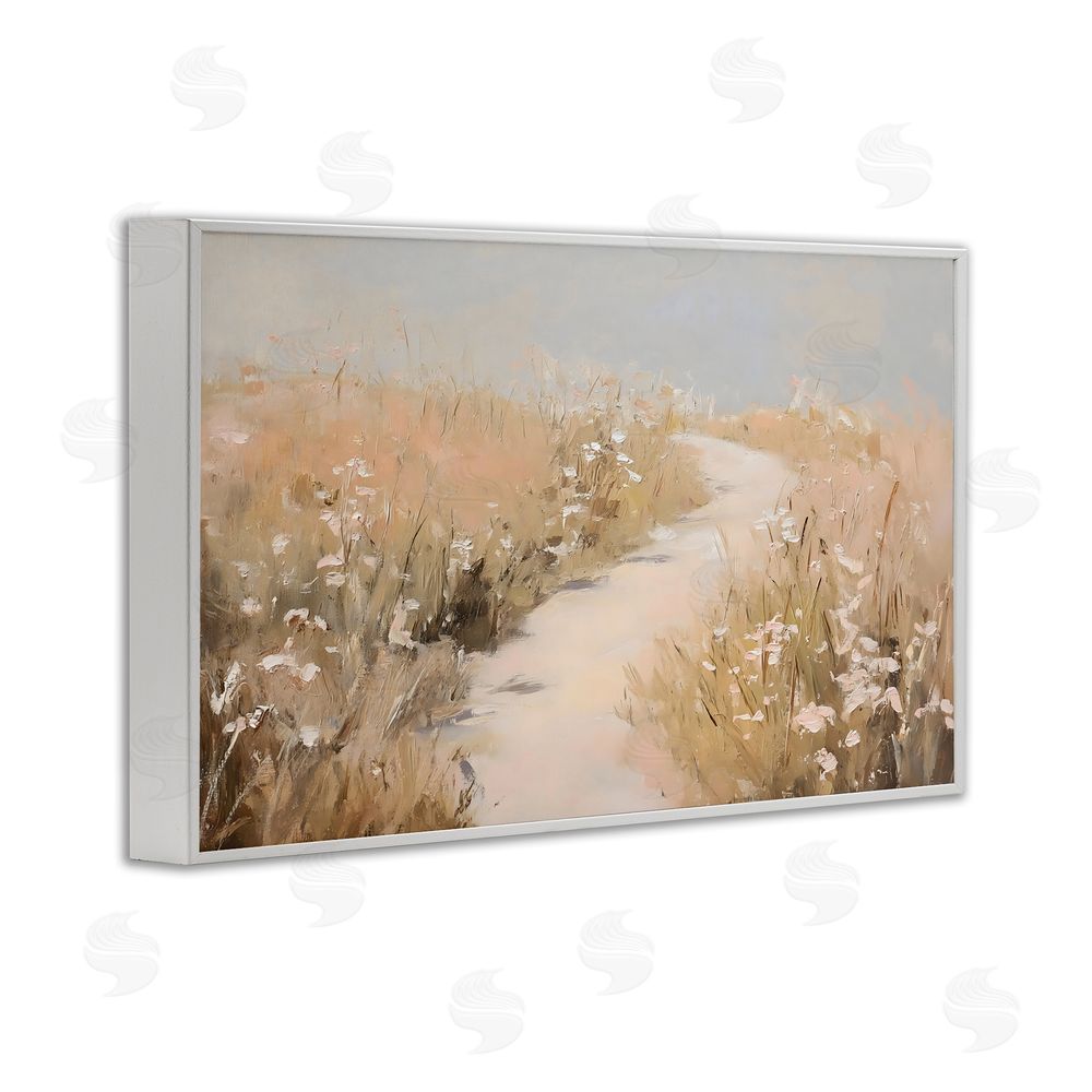 Franklyn Gregory White Wildflower Path White Framed Giclee Wall Art Print