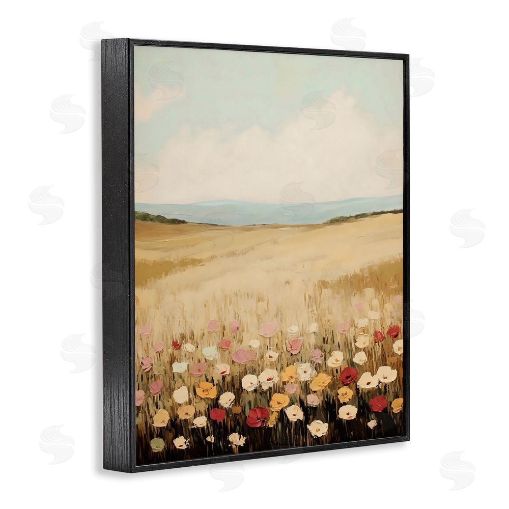 Franklyn Gregory Wildflower Dream Field Black Framed Giclee Wall Art Print