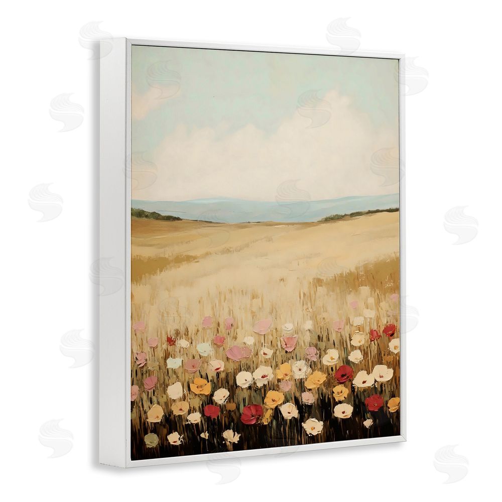 Franklyn Gregory Wildflower Dream Field White Framed Giclee Wall Art Print