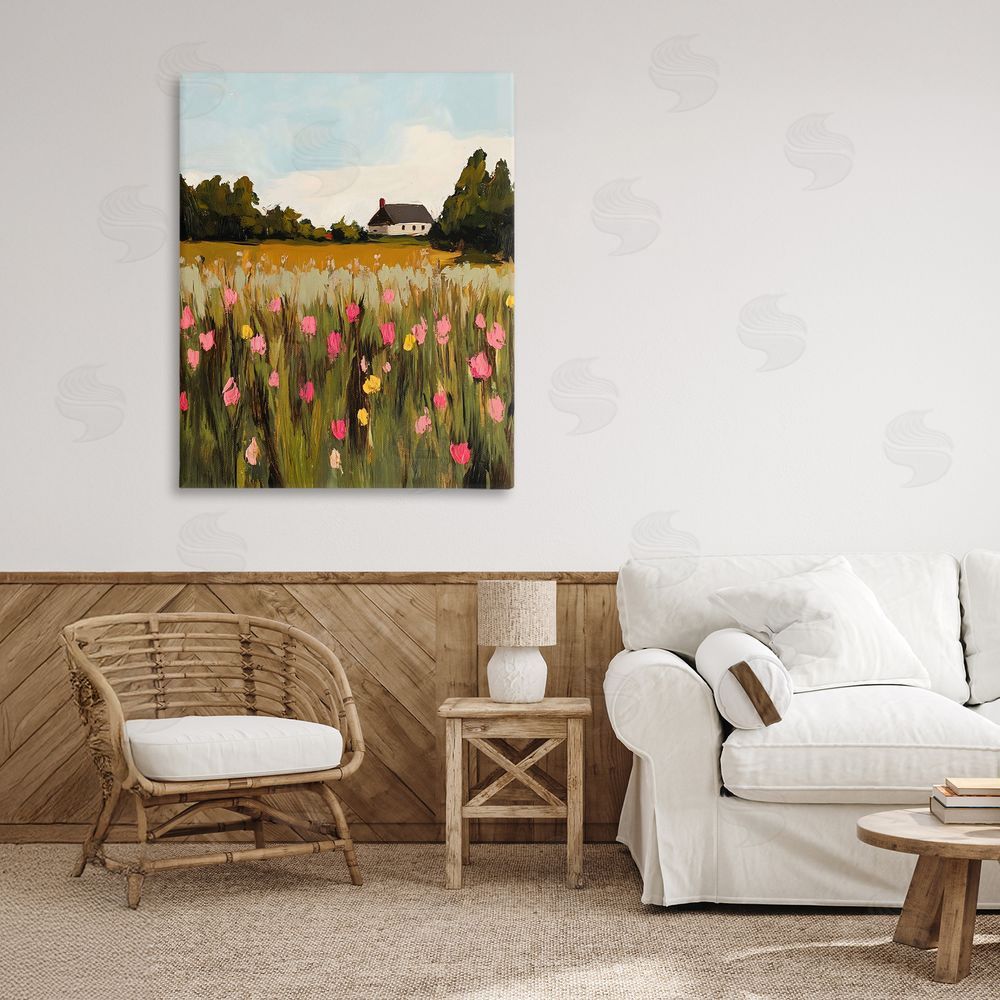 Franklyn Gregory Distant Wildflower Cottage Canvas Art on Wall