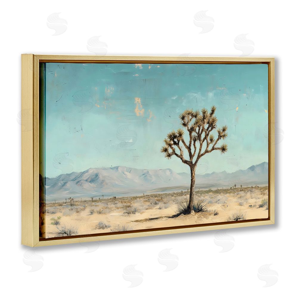 Franklyn Gregory Stretch Of Desert Expanse Gold Floating Frame Canvas Wall Art Print