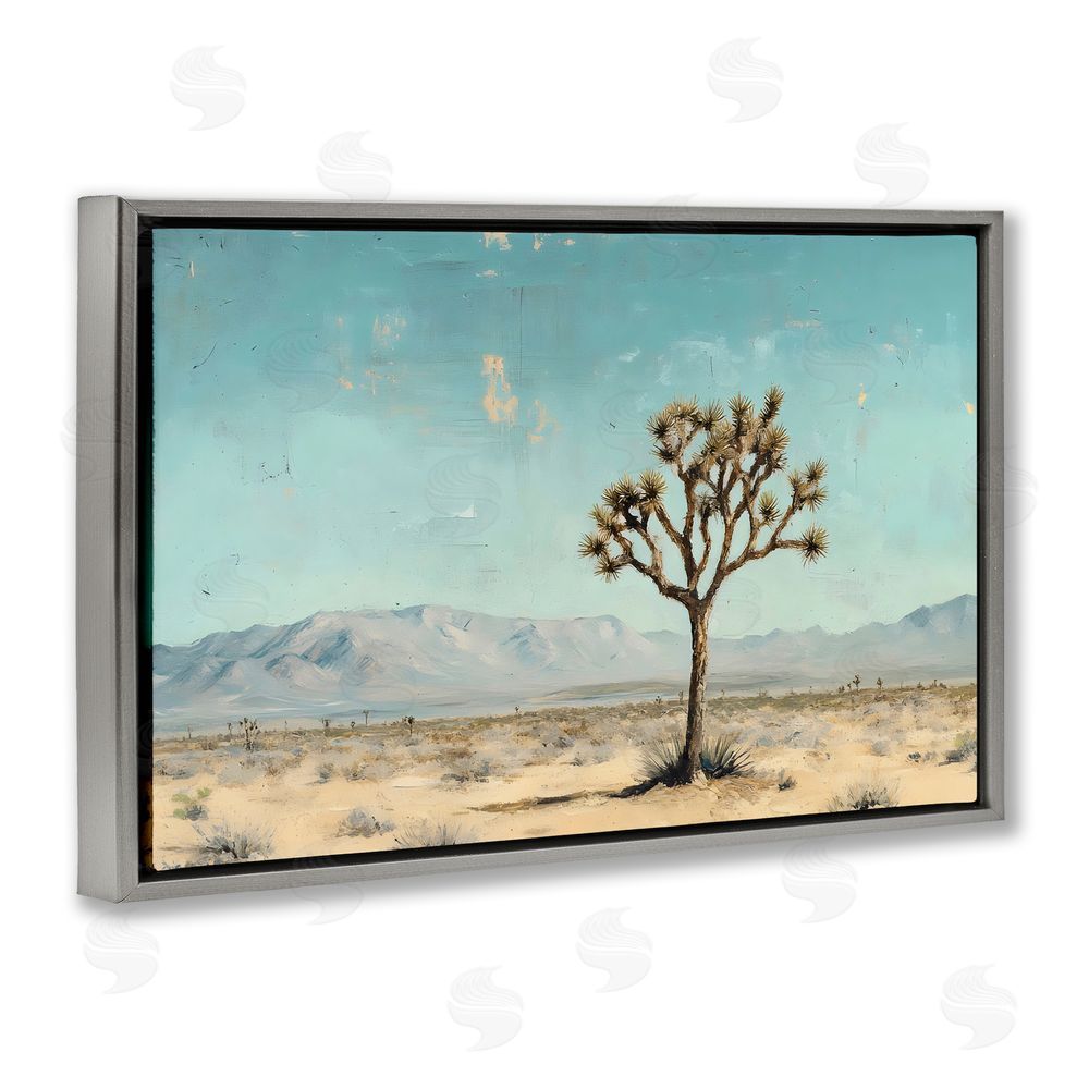 Franklyn Gregory Stretch Of Desert Expanse Gray Floating Frame Canvas Wall Art Print