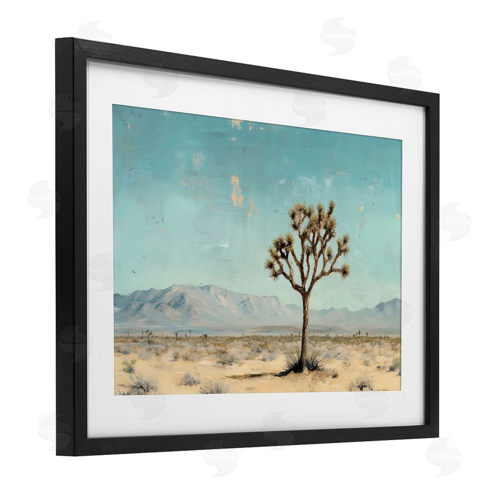 Franklyn Gregory Stretch Of Desert Expanse Black Framed Print Under Glass with White Mat Wall Art