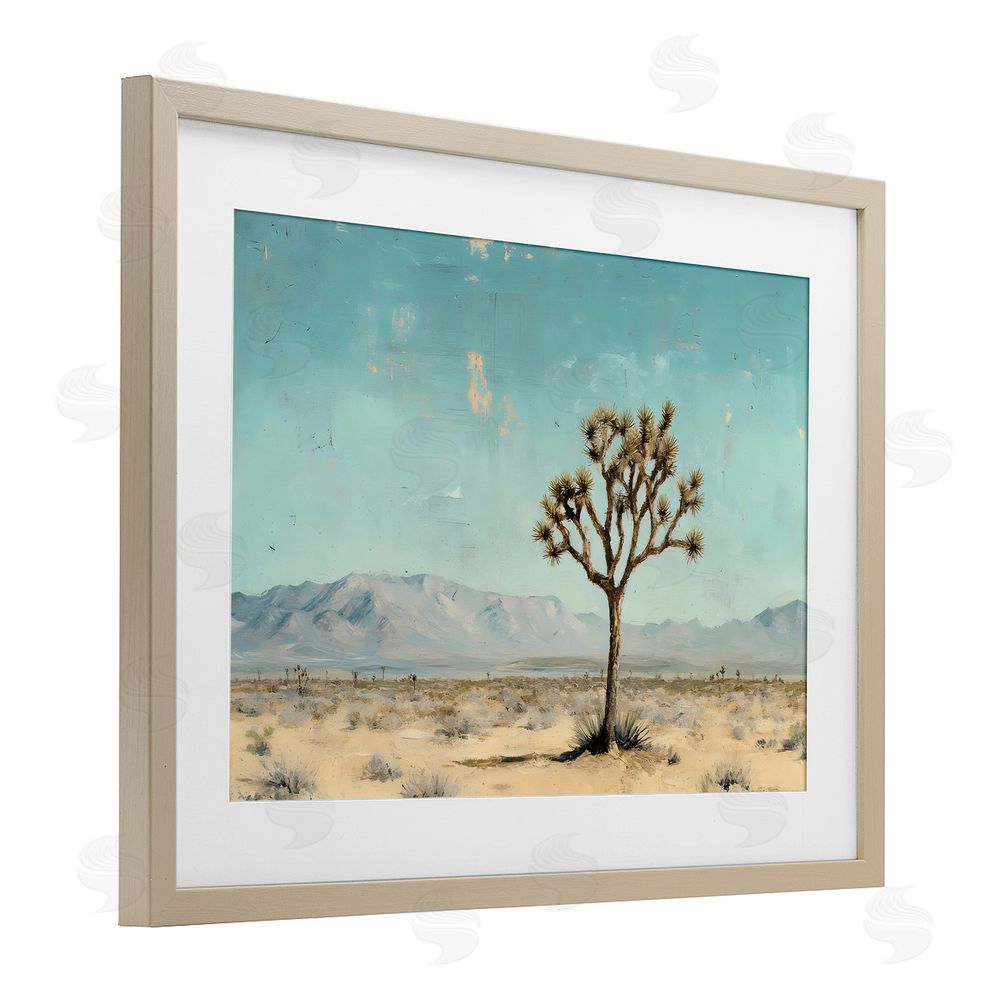 Franklyn Gregory Stretch Of Desert Expanse Birch Framed Print Under Glass with White Mat Wall Art
