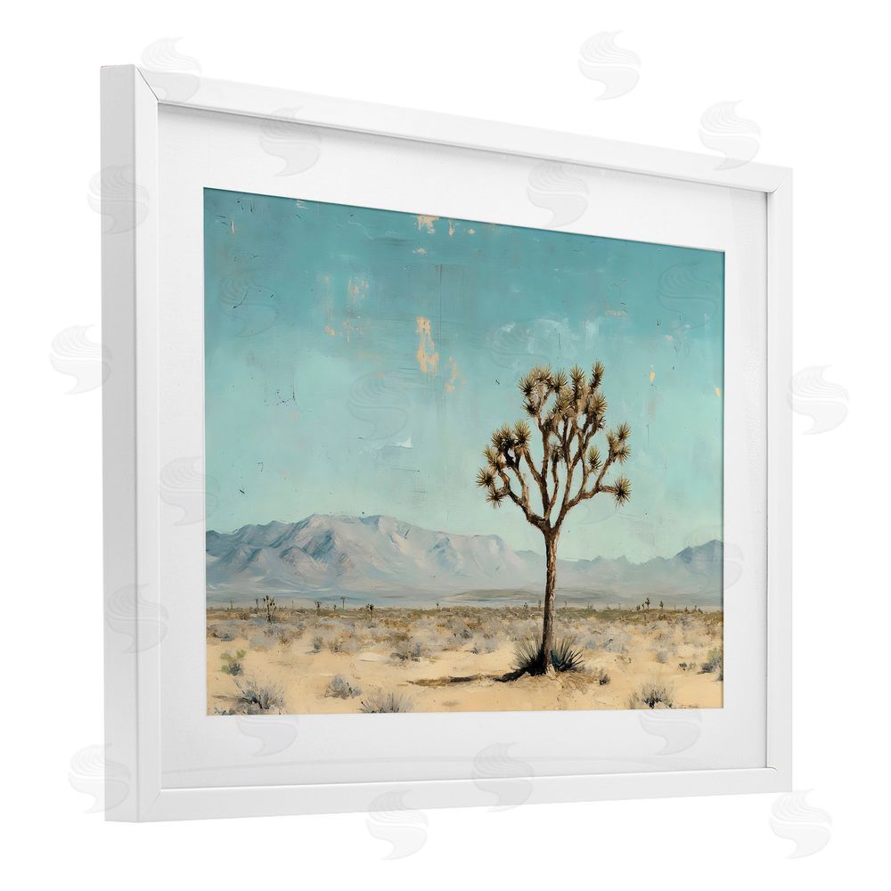 Franklyn Gregory Stretch Of Desert Expanse White Framed Print Under Glass with Mat Wall Art