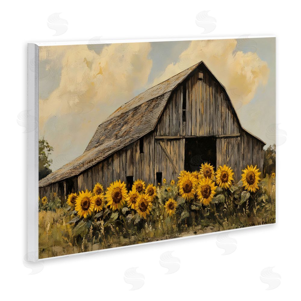 Franklyn Gregory Barn In Sunflower Field Wall Plaque Art Print