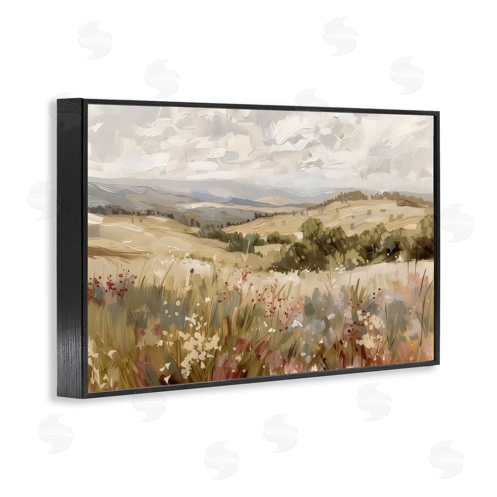 Creative Studio Golden Hour Hill Landscape Black Framed Giclee Wall Art Print