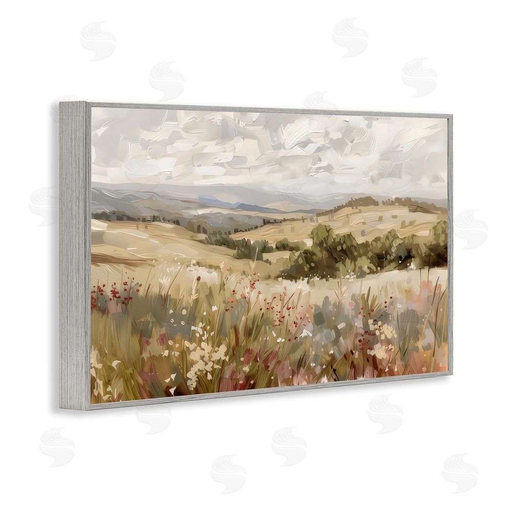 Creative Studio Golden Hour Hill Landscape Gray Framed Giclee Wall Art Print