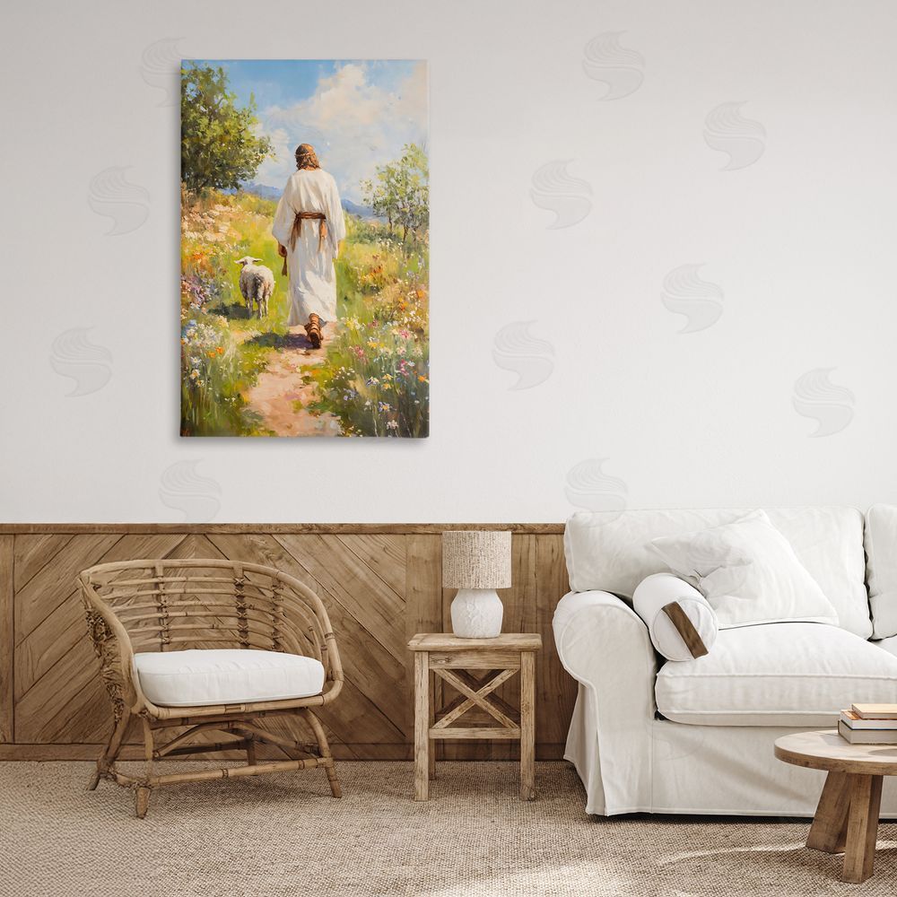 LSR Design Studio Jesus Leaving the Sheep Canvas Art on Wall
