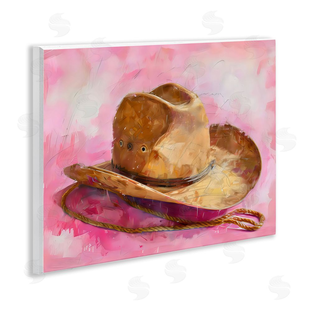 LSR Design Studio Cowgirl Hat over Pink Wall Plaque Art Print