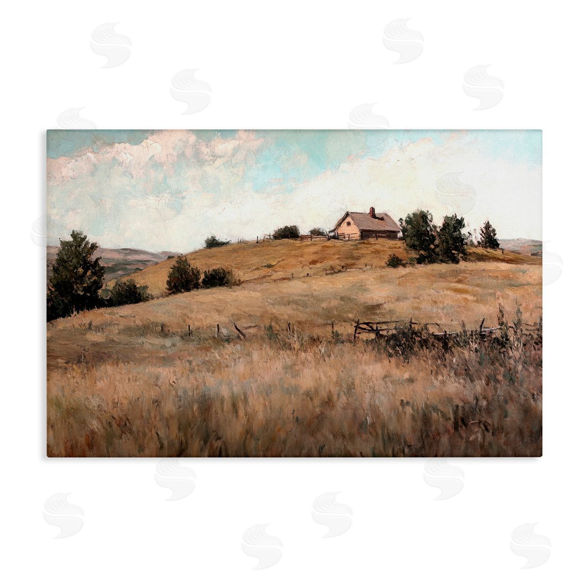Petal Prints Design Western Landscape Rolling Hill Canvas Wall Art Print