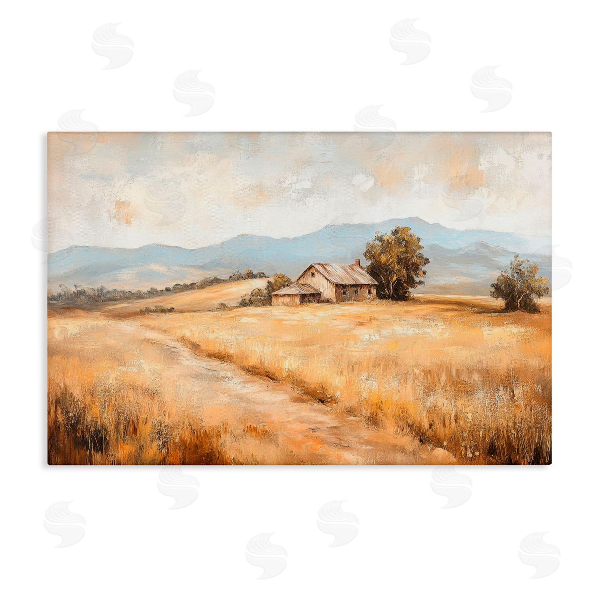 Petal Prints Design Western Landscape Open Field Canvas Wall Art Print