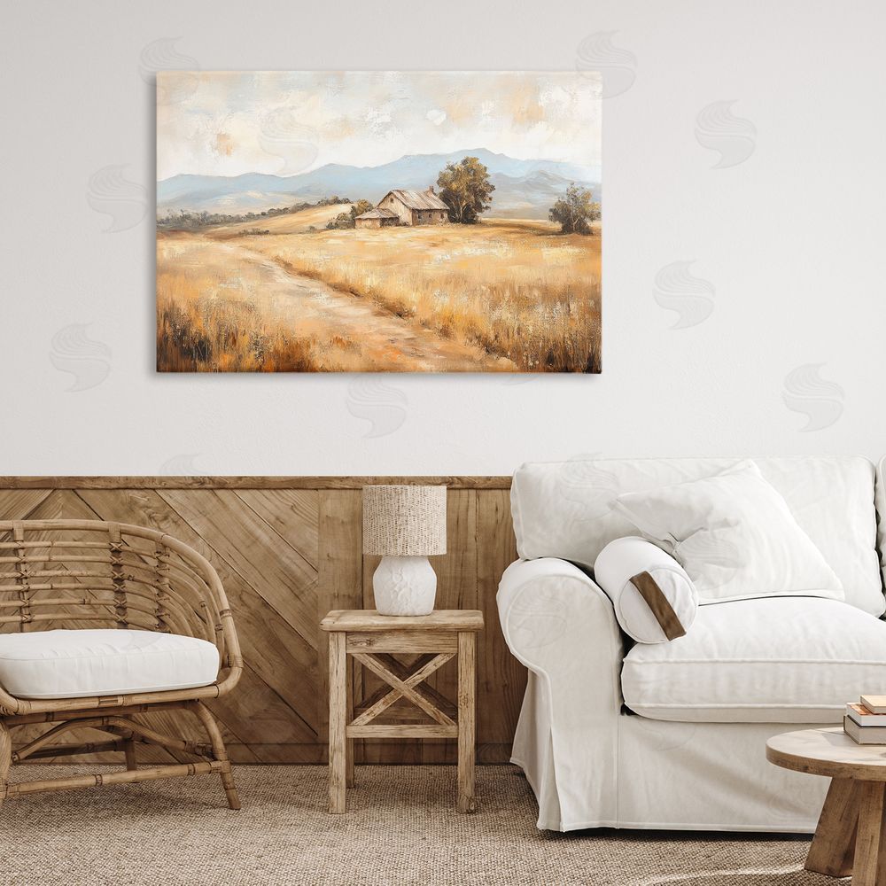 Petal Prints Design Western Landscape Open Field Canvas Art on Wall