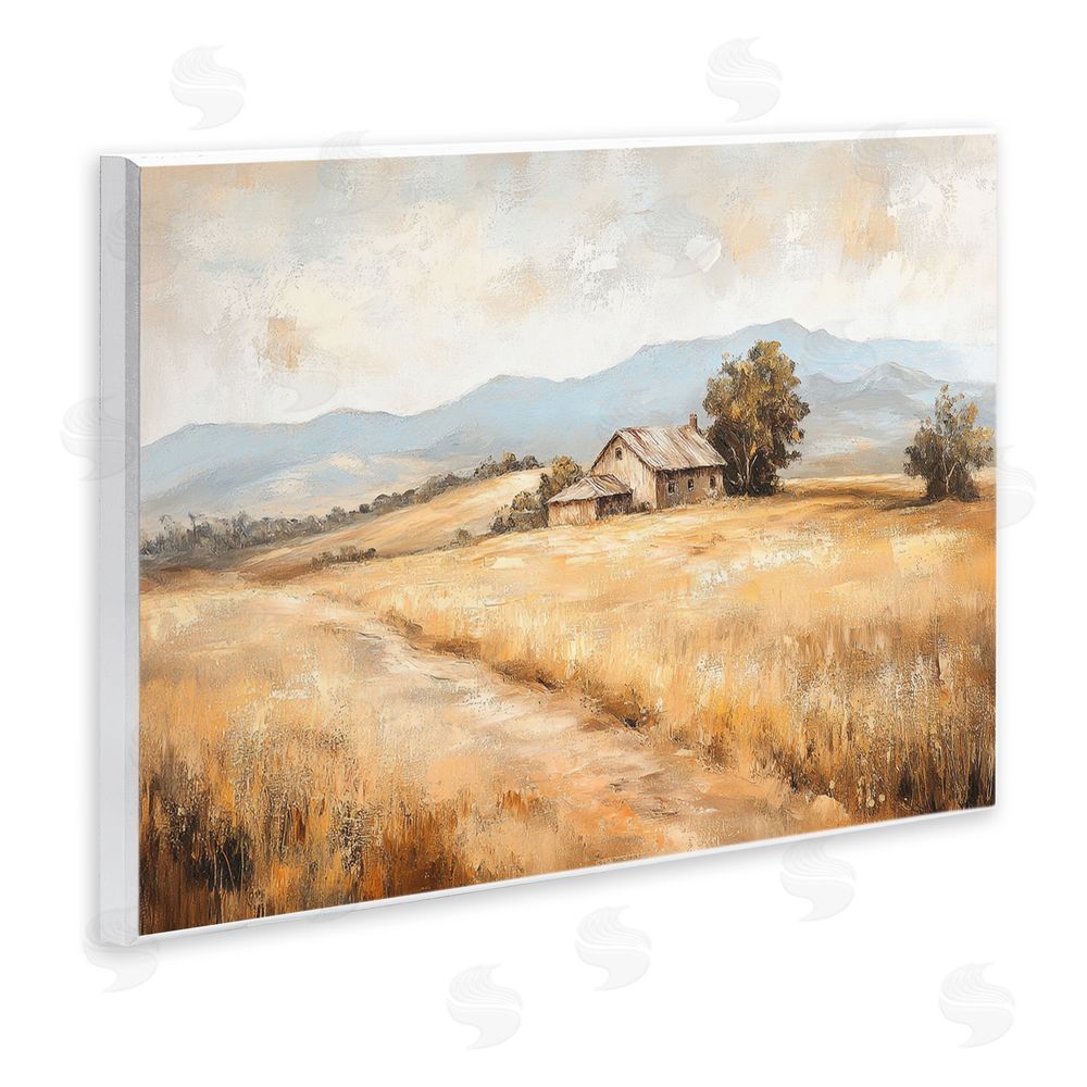 Petal Prints Design Western Landscape Open Field Wall Plaque Art Print