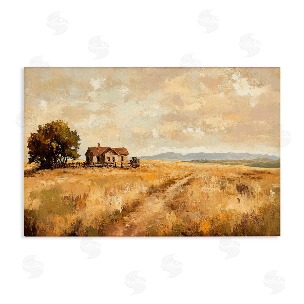 Petal Prints Design Western Landscape Farmhouse Hill Canvas Wall Art Print