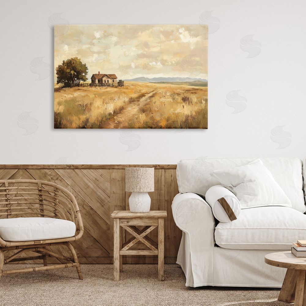 Petal Prints Design Western Landscape Farmhouse Hill Canvas Art on Wall