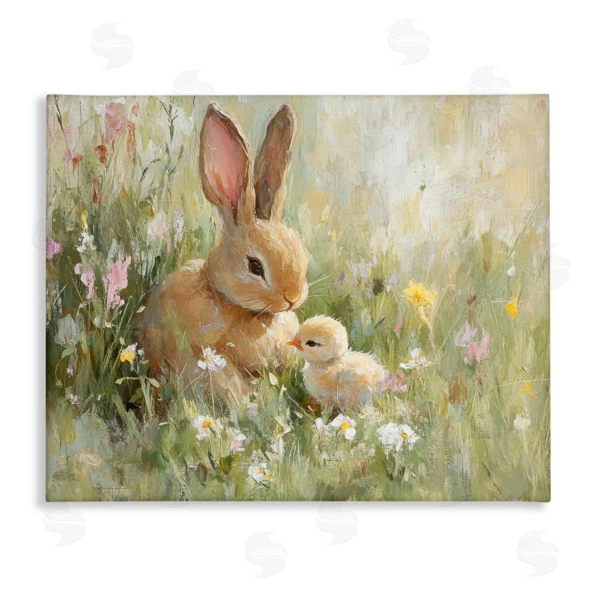 Petal Prints Design Sun Bathed Easter Babies Canvas Wall Art Print