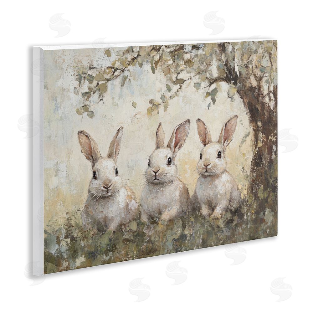 Petal Prints Design Fairytale Bunnies under Tree Wall Plaque Art Print