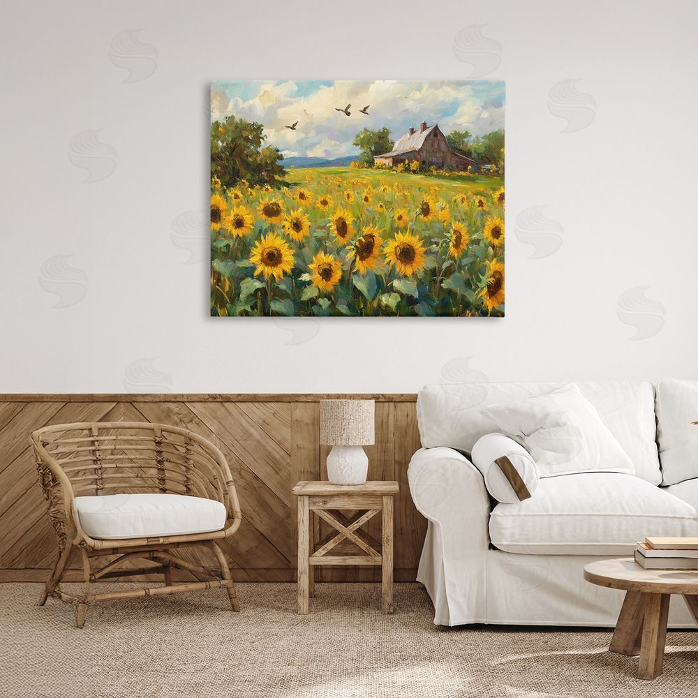 Petal Prints Design Sunflower Farm Floral Field Canvas Art on Wall