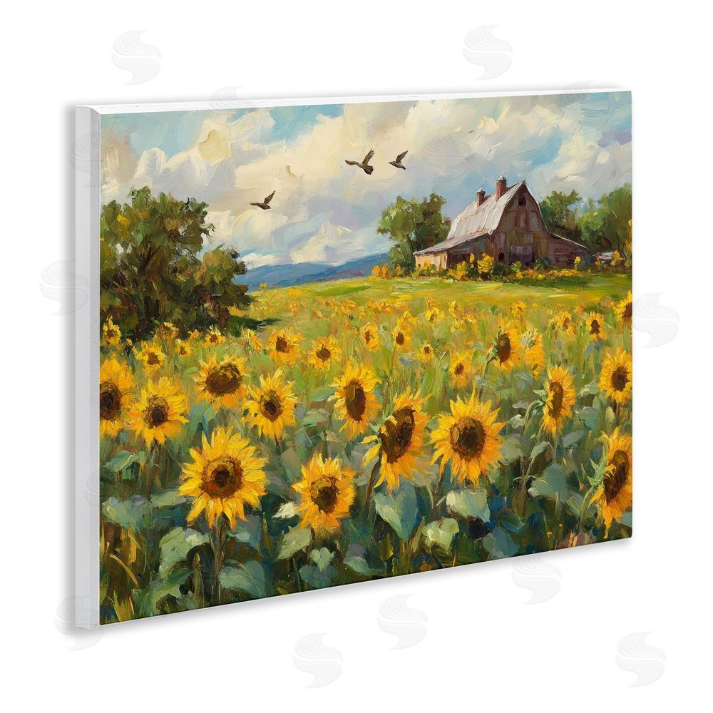Petal Prints Design Sunflower Farm Floral Field Wall Plaque Art Print