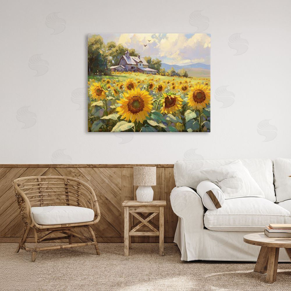 Petal Prints Design Sunflower Church Floral Field Canvas Art on Wall