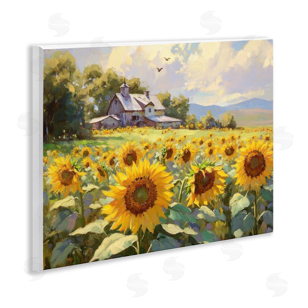 Petal Prints Design Sunflower Church Floral Field Wall Plaque Art Print