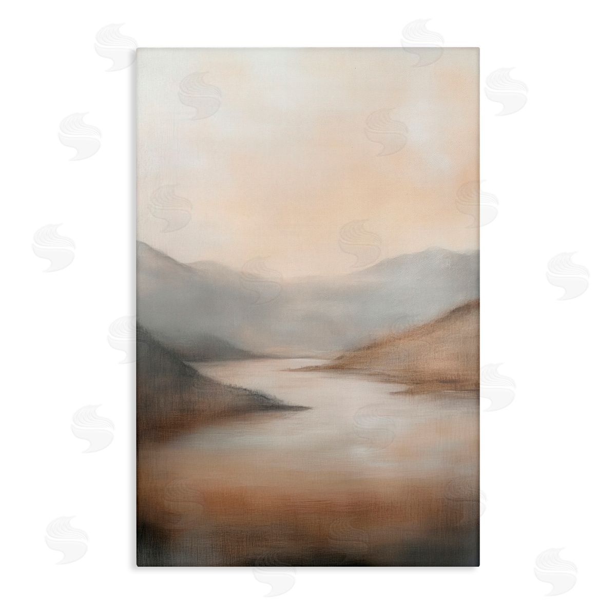 Petal Prints Design Formed by Mountains Landscape Canvas Wall Art Print