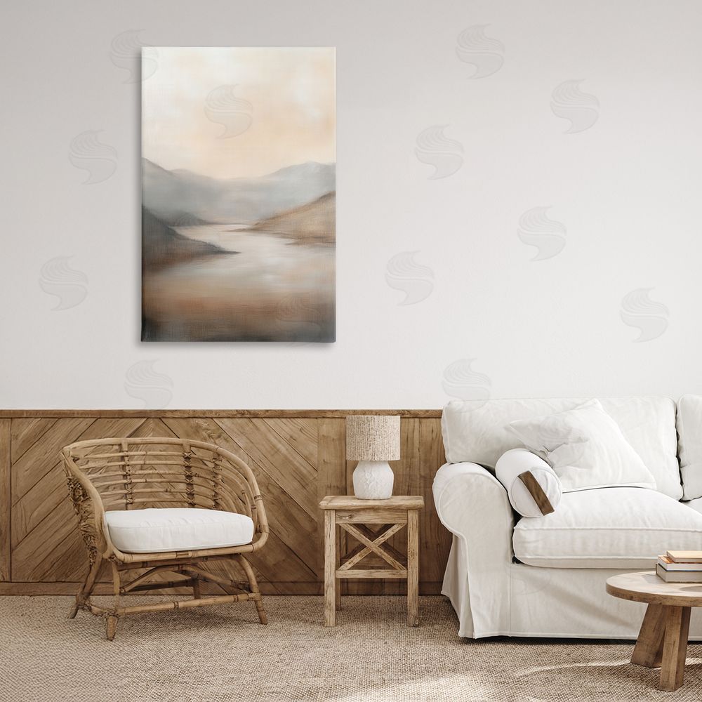 Petal Prints Design Formed by Mountains Landscape Canvas Art on Wall