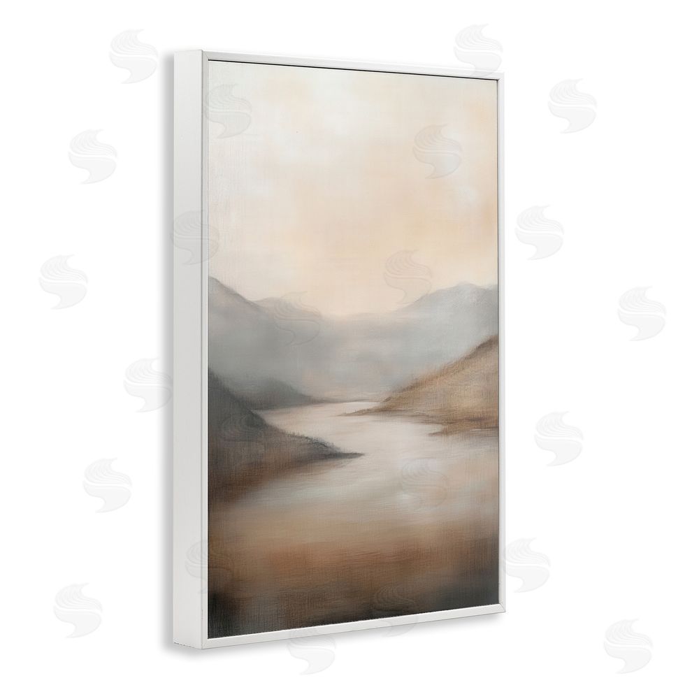 Petal Prints Design Formed by Mountains Landscape White Framed Giclee Wall Art Print