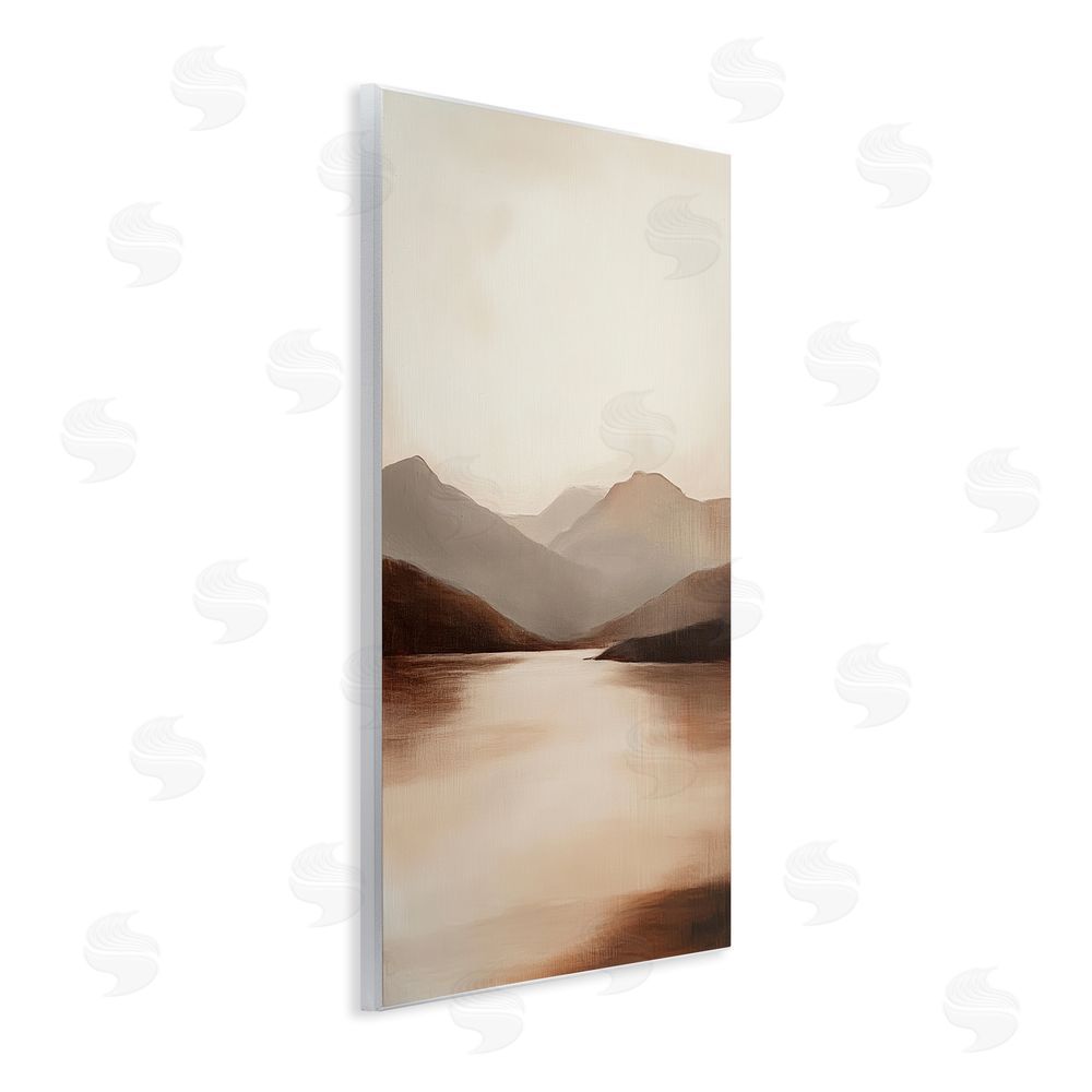Petal Prints Design Calming Mountains Brown Landscape Wall Plaque Art Print