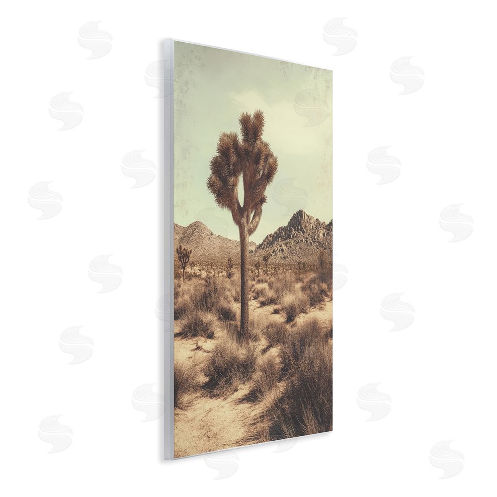 Petal Prints Design Lone Tree in Desert Wall Plaque Art Print