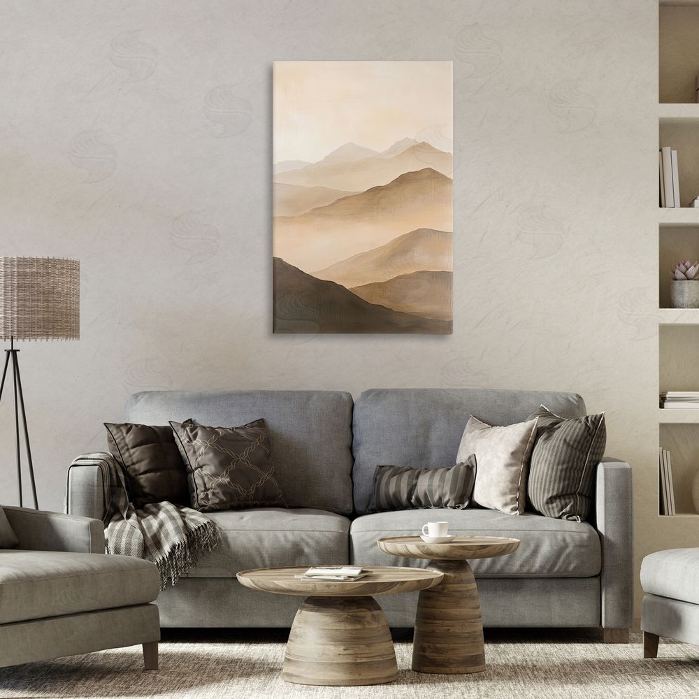 Petal Prints Design Moody Mountains Foggy Landscape Canvas Art on Wall