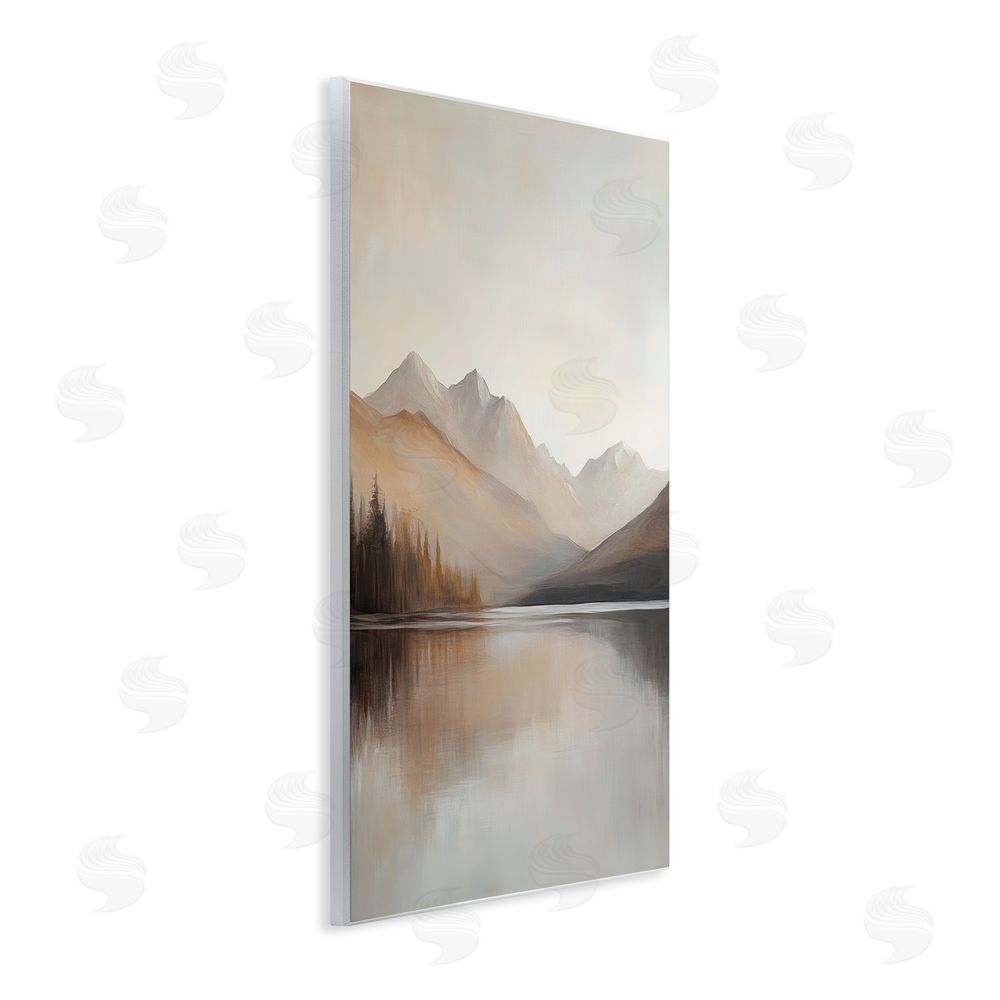 Petal Prints Design Muted Lake Neutral Landscape Wall Plaque Art Print