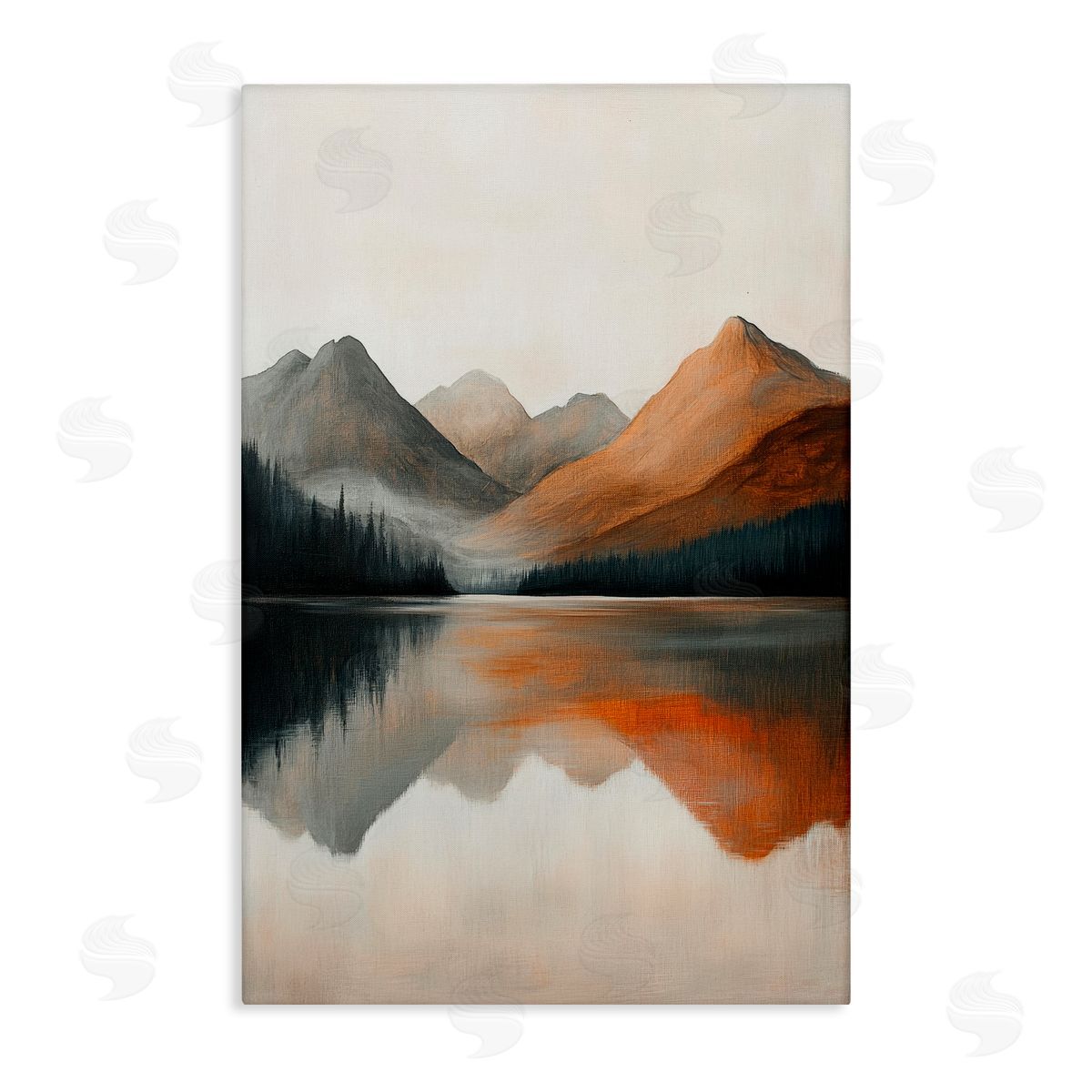 Petal Prints Design Terracotta Reflection Abstract Landscape Canvas Wall Art Print