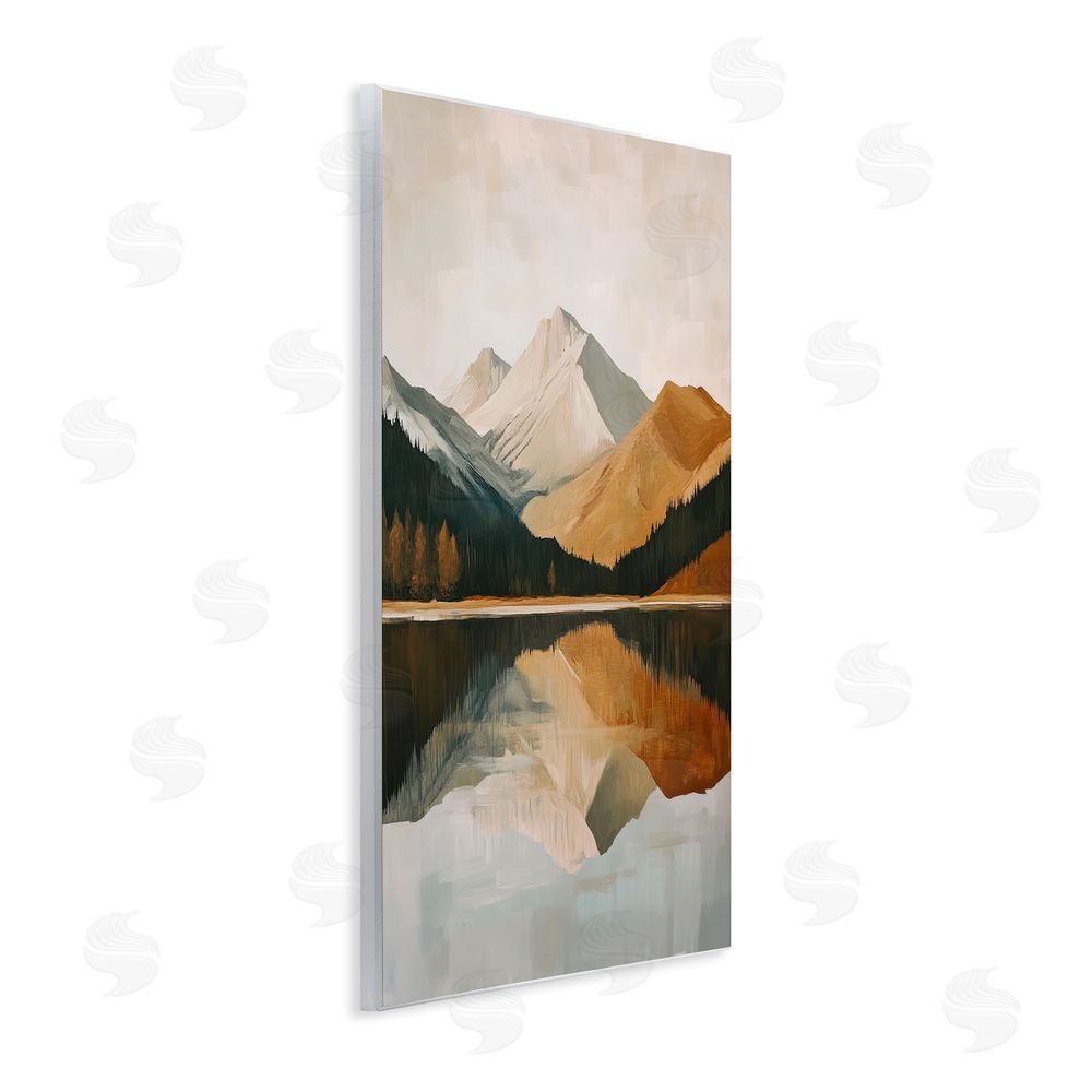 Petal Prints Design Terracotta Reflection Abstract Mountains Wall Plaque Art Print