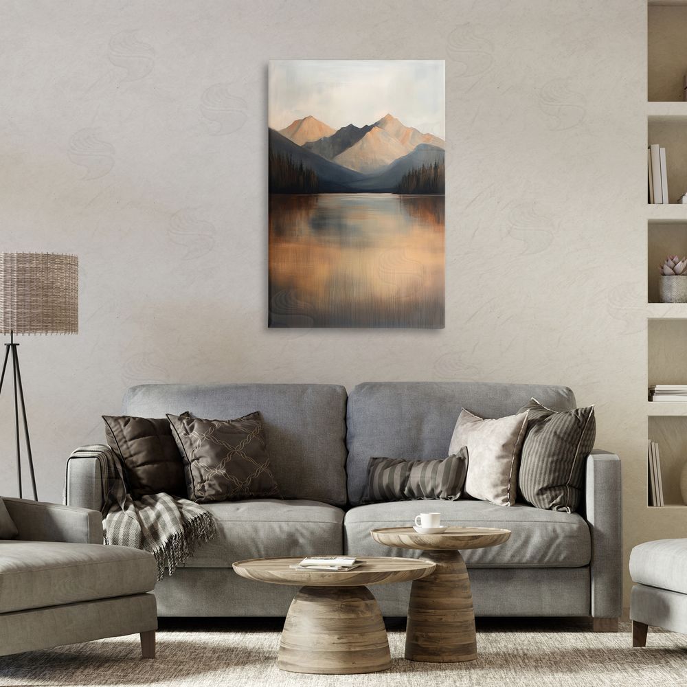 Petal Prints Design Terracotta Reflection Moody Landscape Canvas Art on Wall