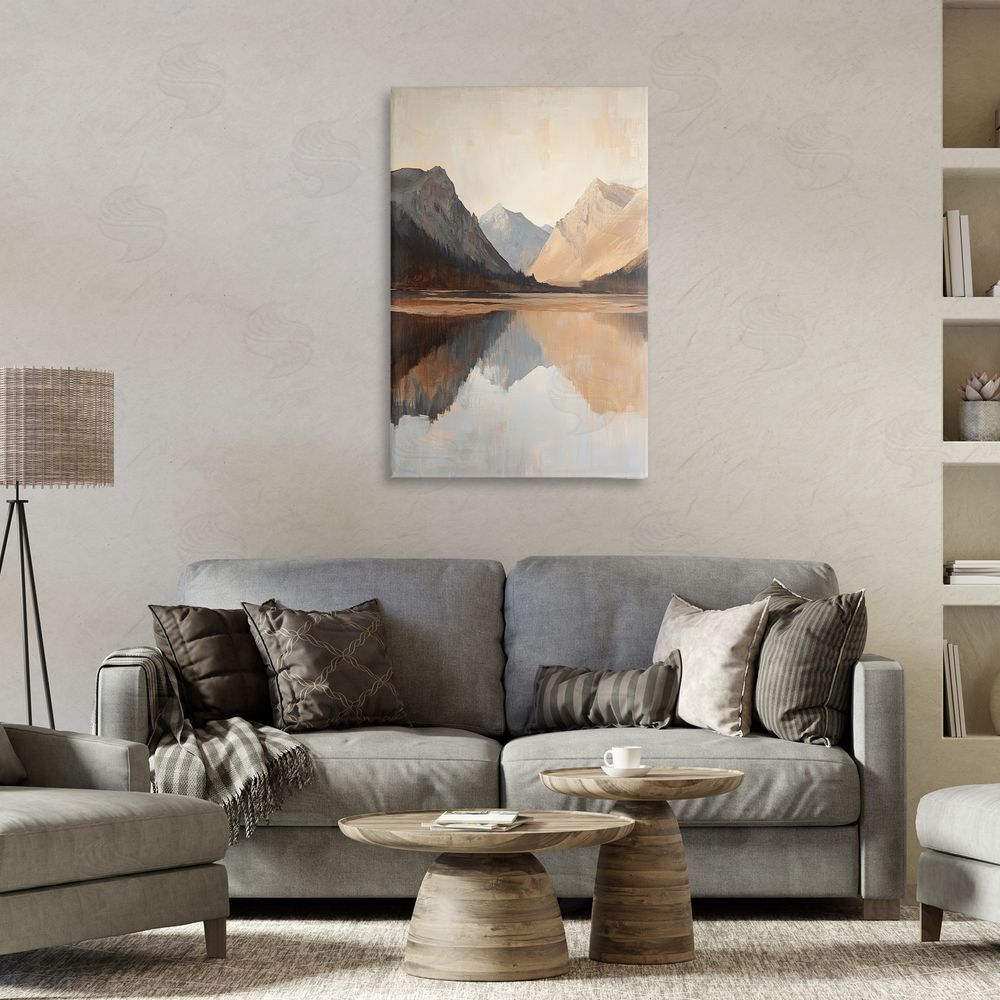 Petal Prints Design Terracotta Reflections Lake Landscape Canvas Art on Wall