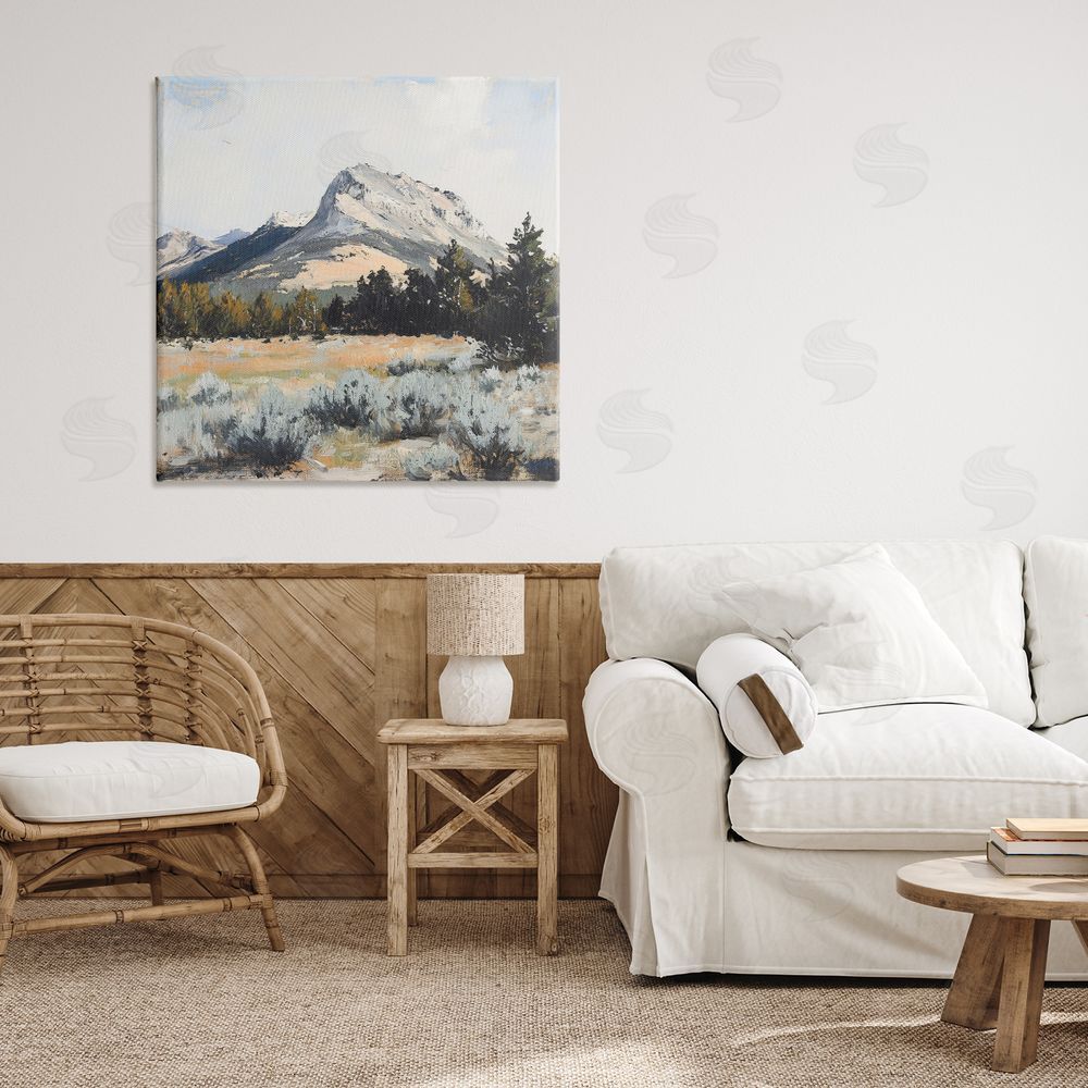 Petal Prints Design Desert Mountains and Forest Landscape Canvas Art on Wall