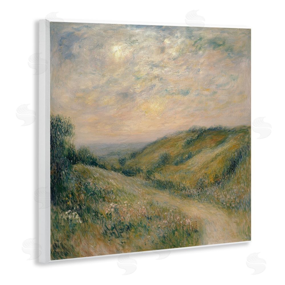 Petal Prints Design Mountain Path Landscape Painting Wall Plaque Art Print