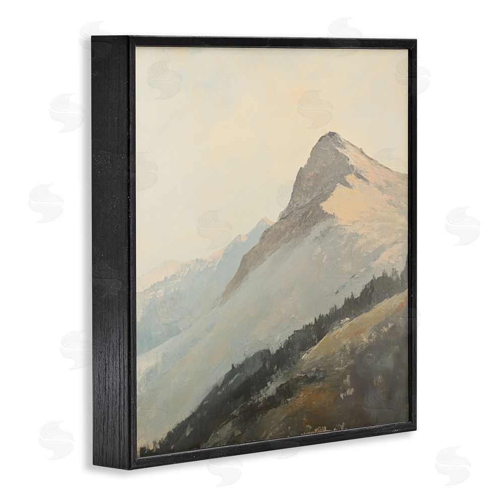 Petal Prints Design Mountain Vista Cliff Landscape Black Framed Giclee Wall Art Print