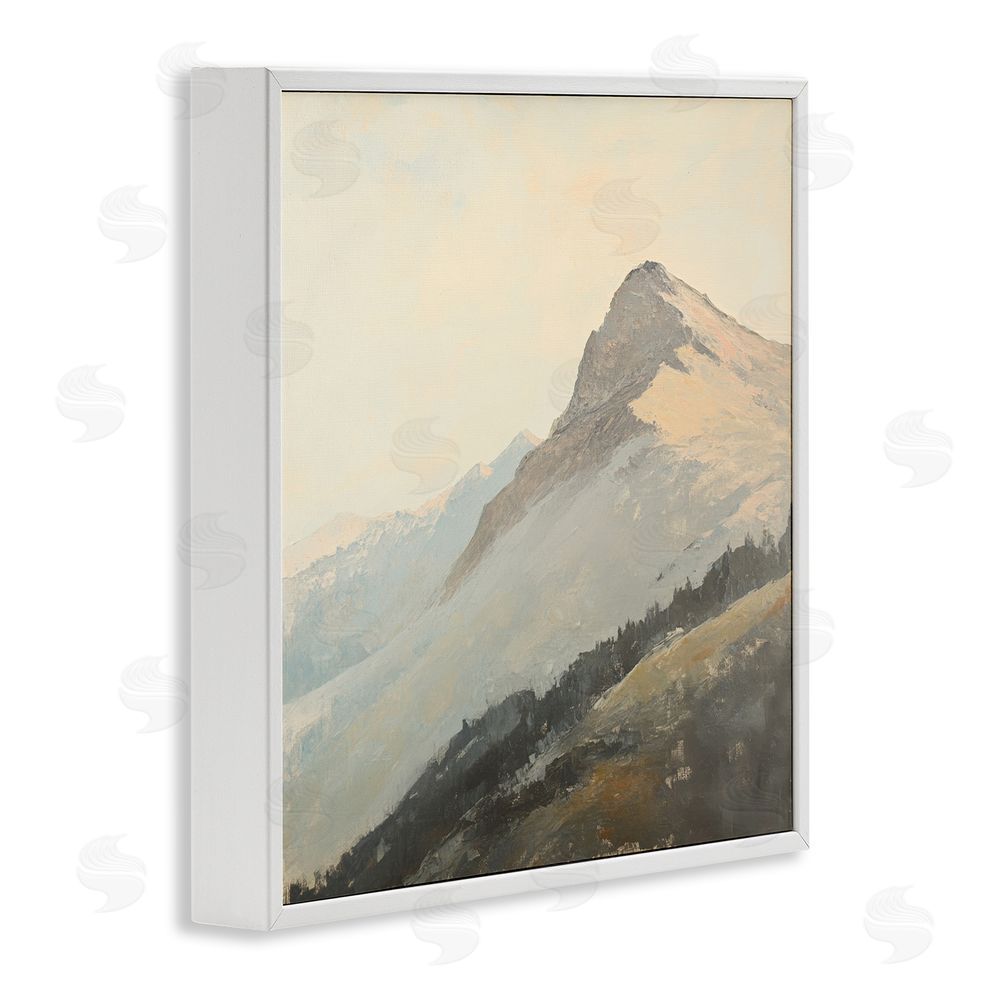 Petal Prints Design Mountain Vista Cliff Landscape White Framed Giclee Wall Art Print