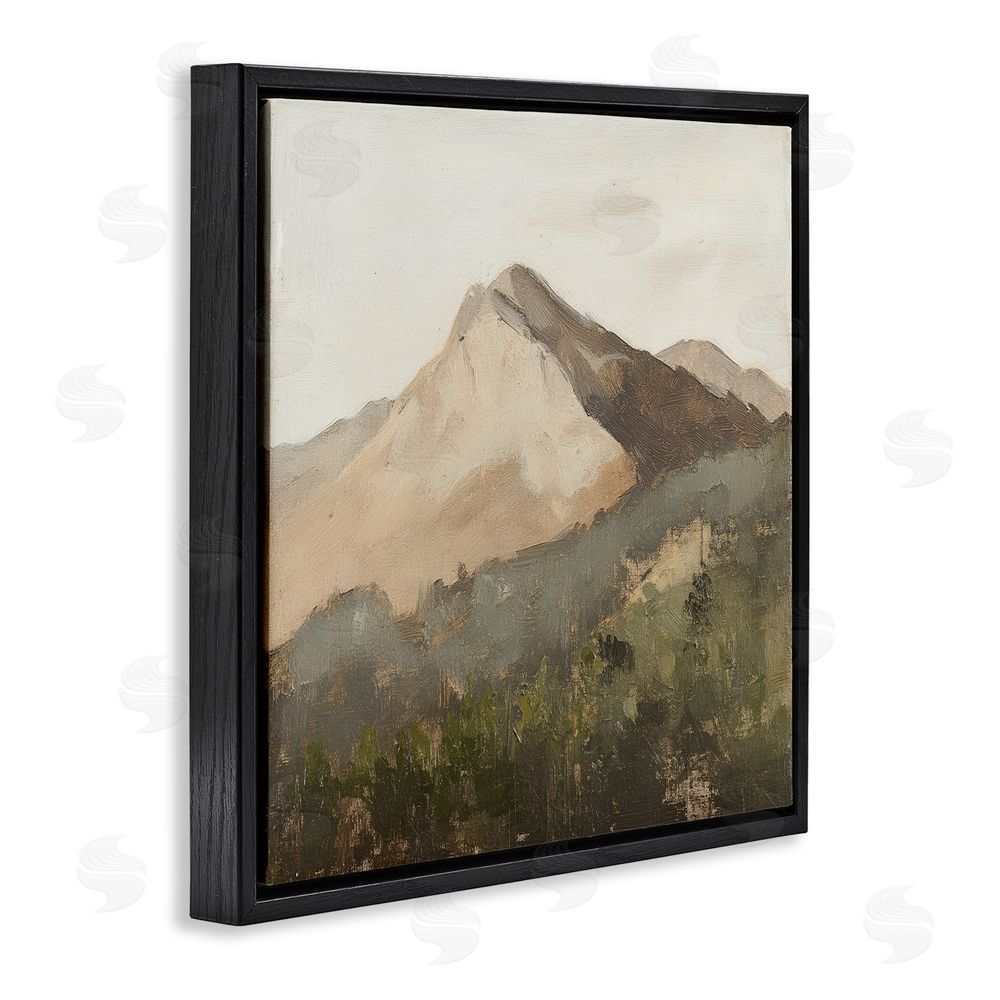 Petal Prints Design Sierra Mountain Landscape Black Floating Frame Canvas Wall Art Print