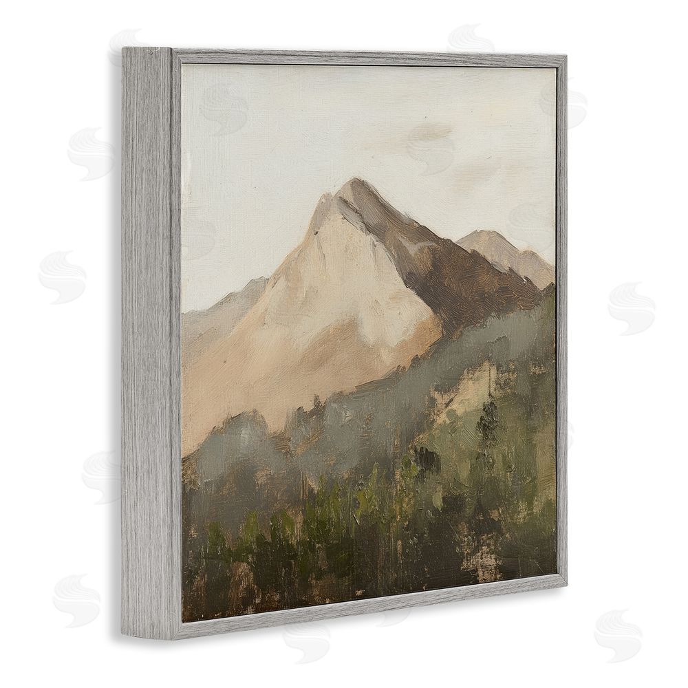 Petal Prints Design Sierra Mountain Landscape Gray Framed Giclee Wall Art Print