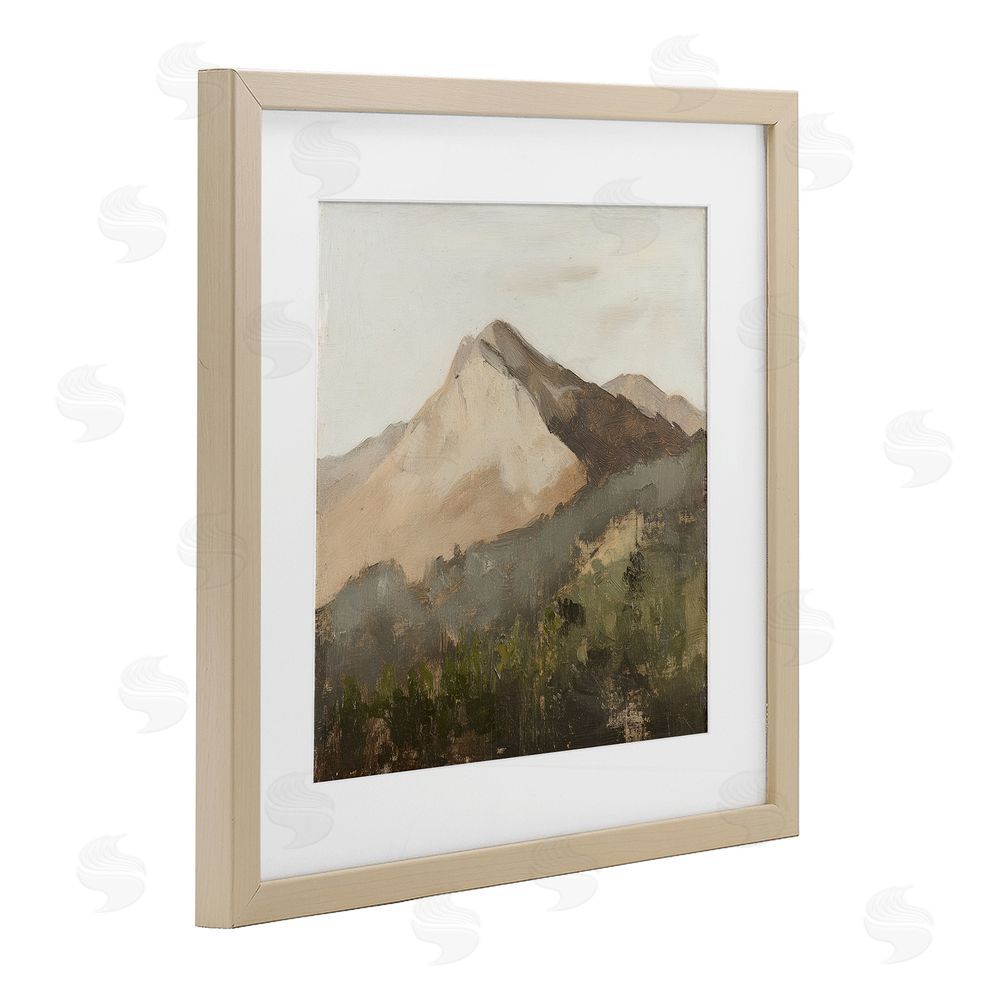 Petal Prints Design Sierra Mountain Landscape Birch Framed Print Under Glass with White Mat Wall Art