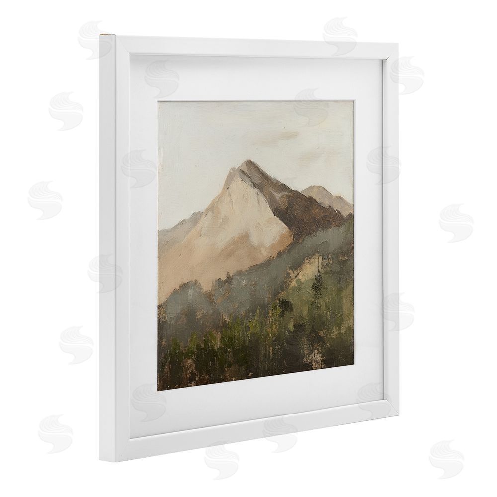 Petal Prints Design Sierra Mountain Landscape White Framed Print Under Glass with Mat Wall Art