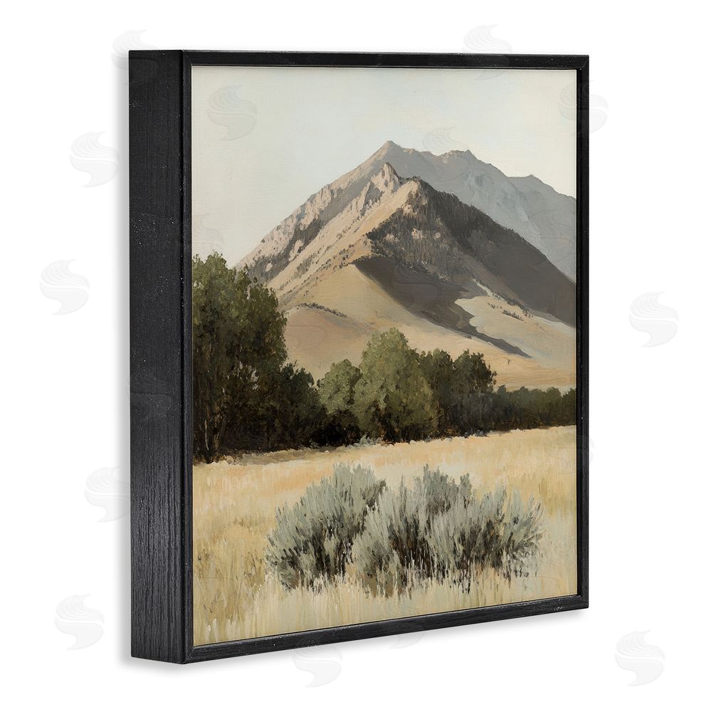 Petal Prints Design Mountain Ridgeline Landscape Black Framed Giclee Wall Art Print