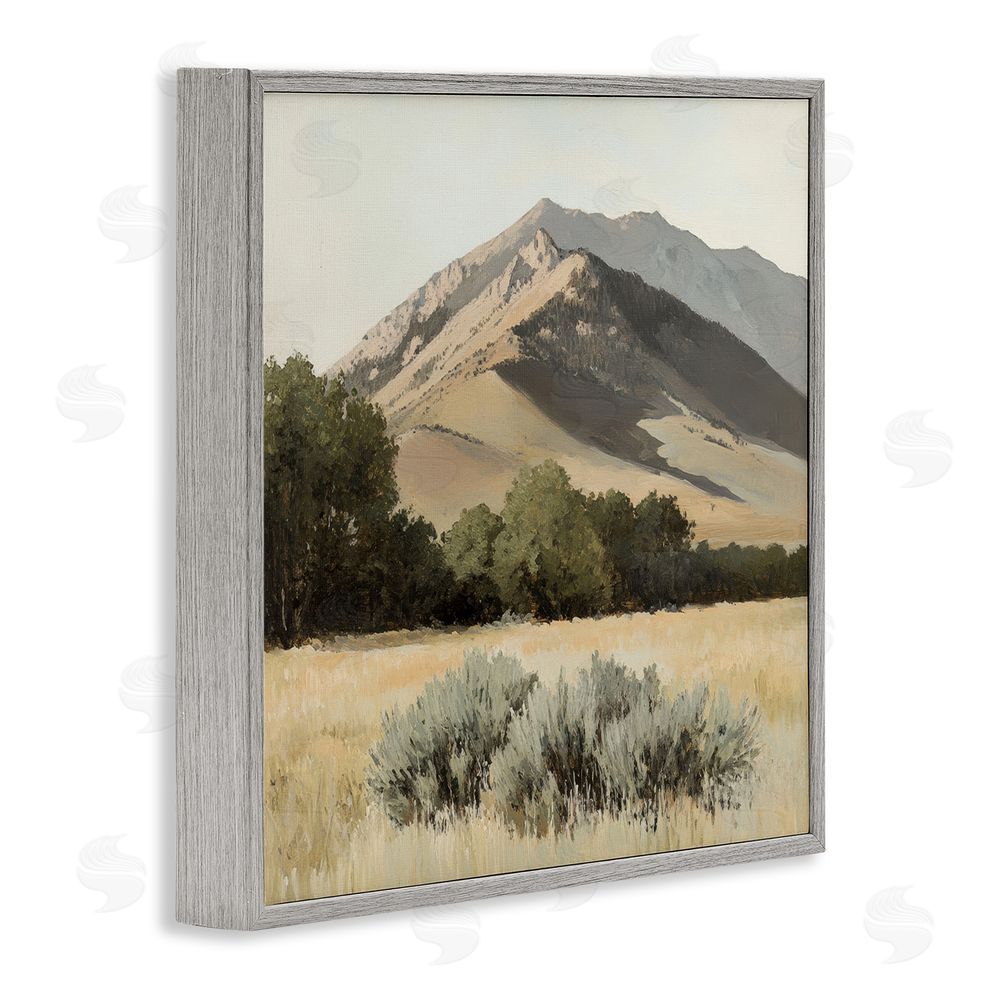 Petal Prints Design Mountain Ridgeline Landscape Gray Framed Giclee Wall Art Print
