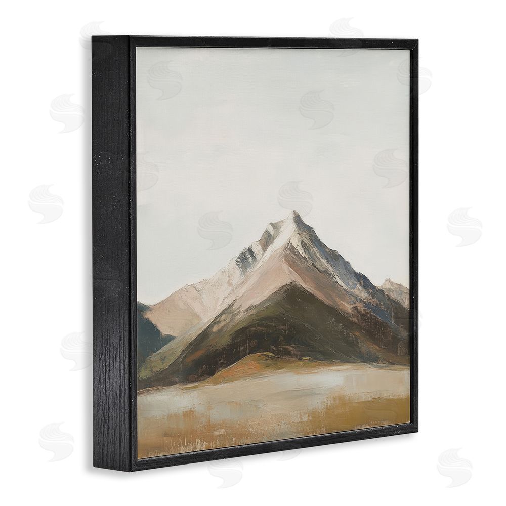 Petal Prints Design Solemn Mountain Landscape Black Framed Giclee Wall Art Print